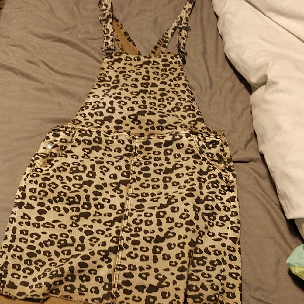 Charlotte Russe cheetah print overall dress